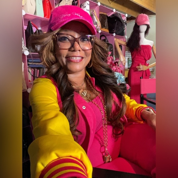 2 Pc: Pink & Yellow Varsity Jacket & Jogger Pants w/Letter “B” Embroidery, NIP - Picture 7 of 8